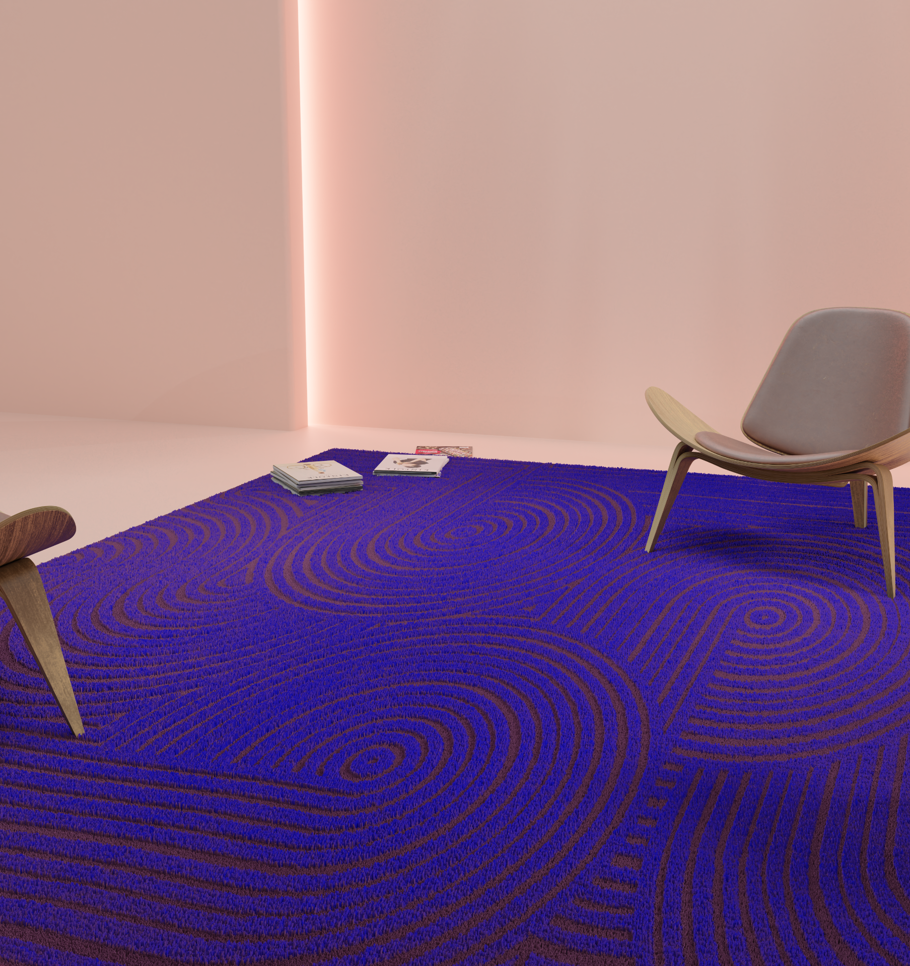 DESIGNRUG - CIRQUE BLUE ON BROWN