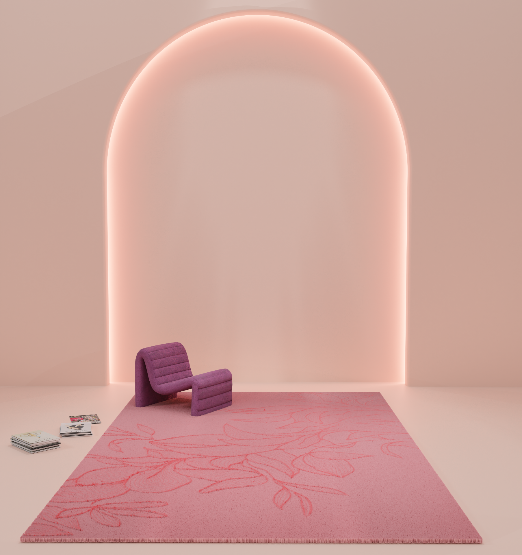 DESIGNRUG - LINGE DE FLEURS PINK ON PINK