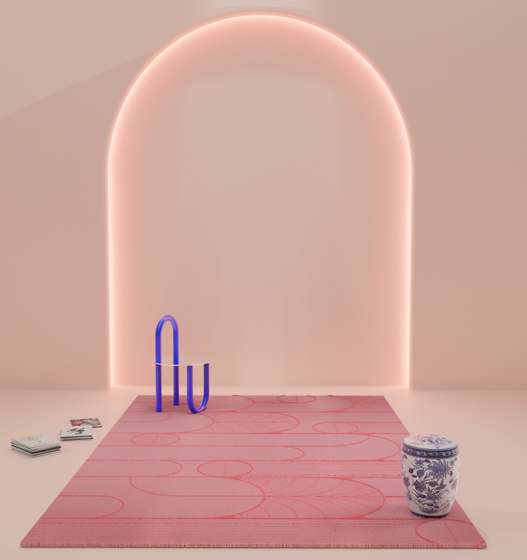 DESIGNRUG - LOTUS PINK ON PINK