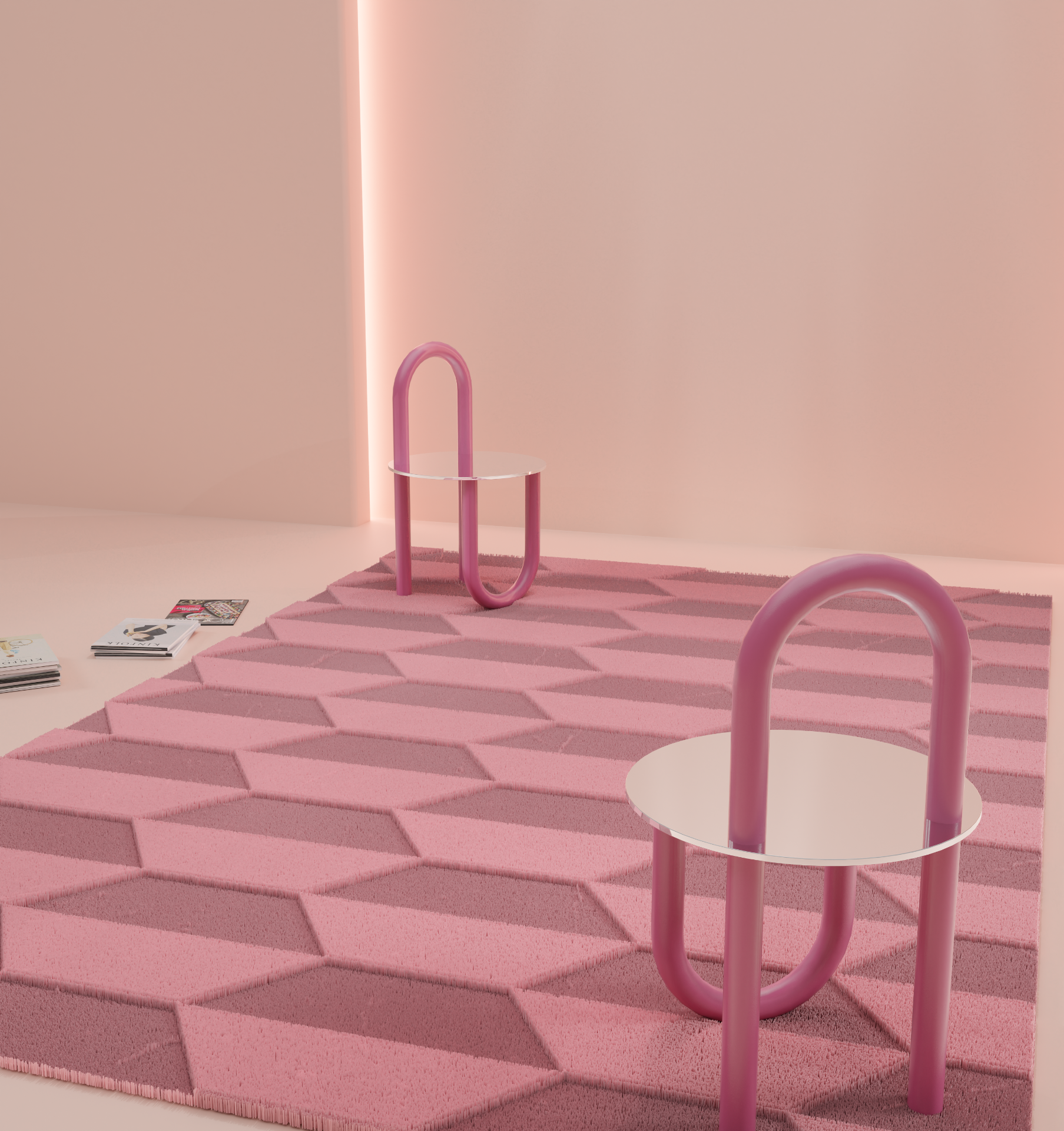 DESIGNRUG - MOSAIQUE PINK ON PINK
