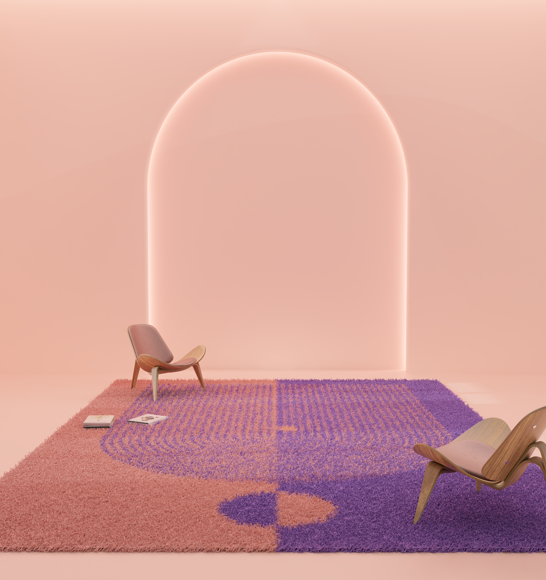 DESIGN RUG - BOULES ET ARCS PURPLE