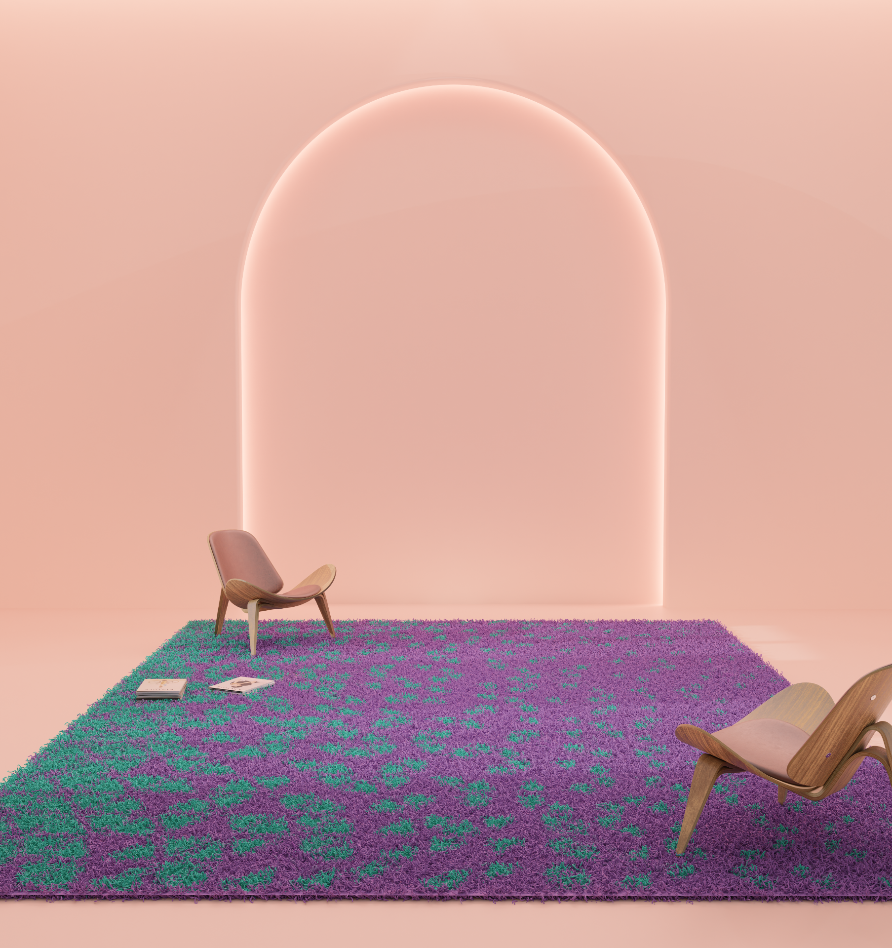 DESIGN RUG LES TRIANGLES PURPLE