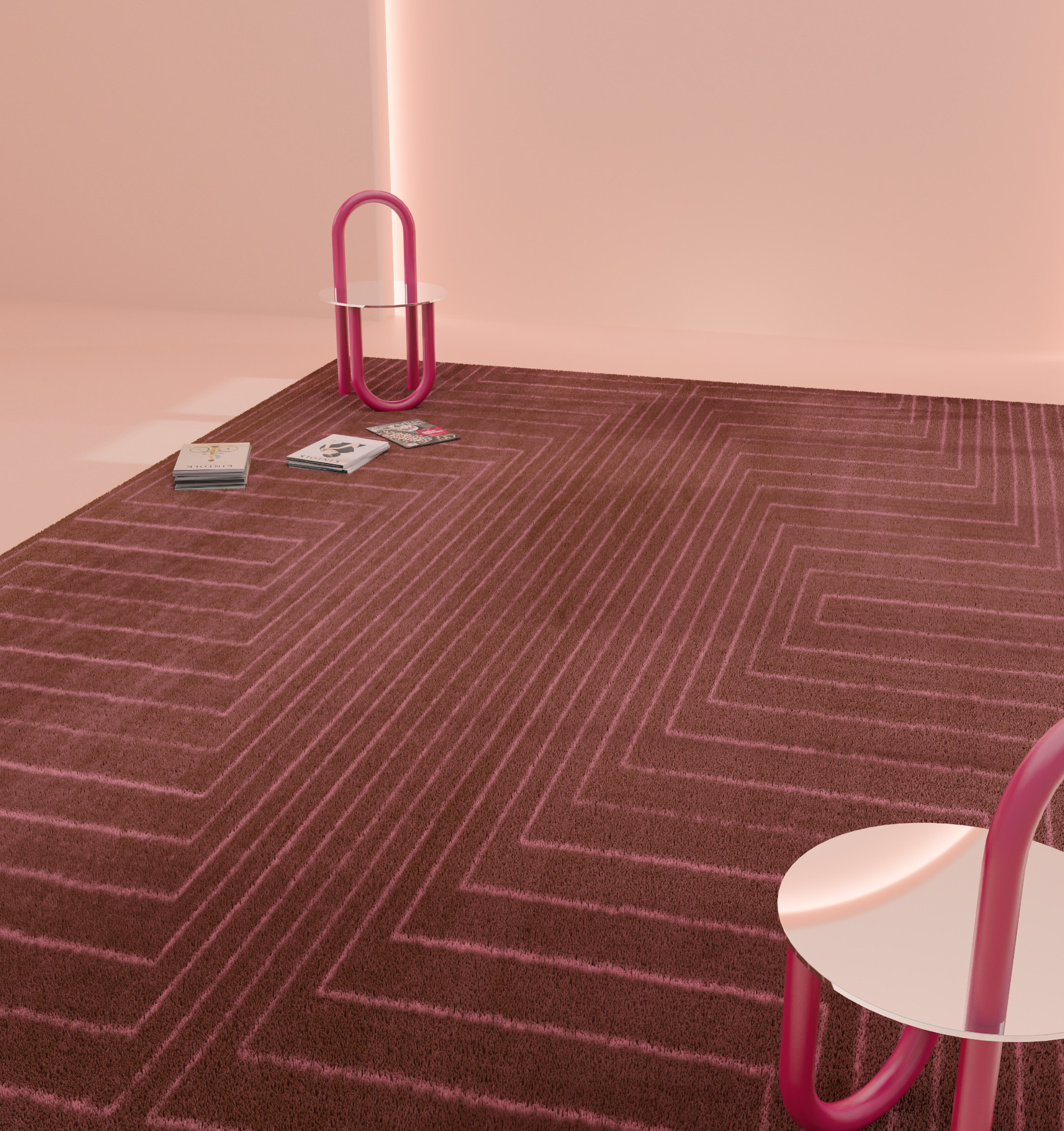 DESIGN RUG - LINGES PINK