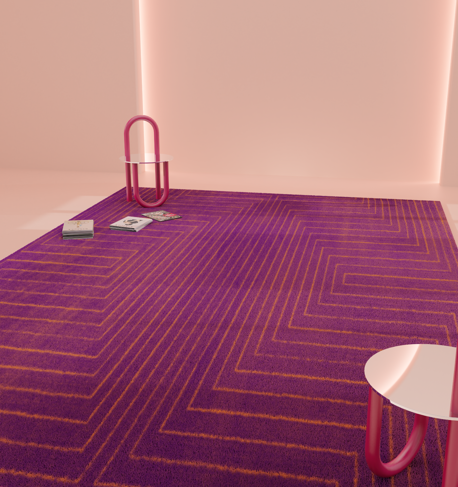 DESIGN RUG - LIGNES PURPLE