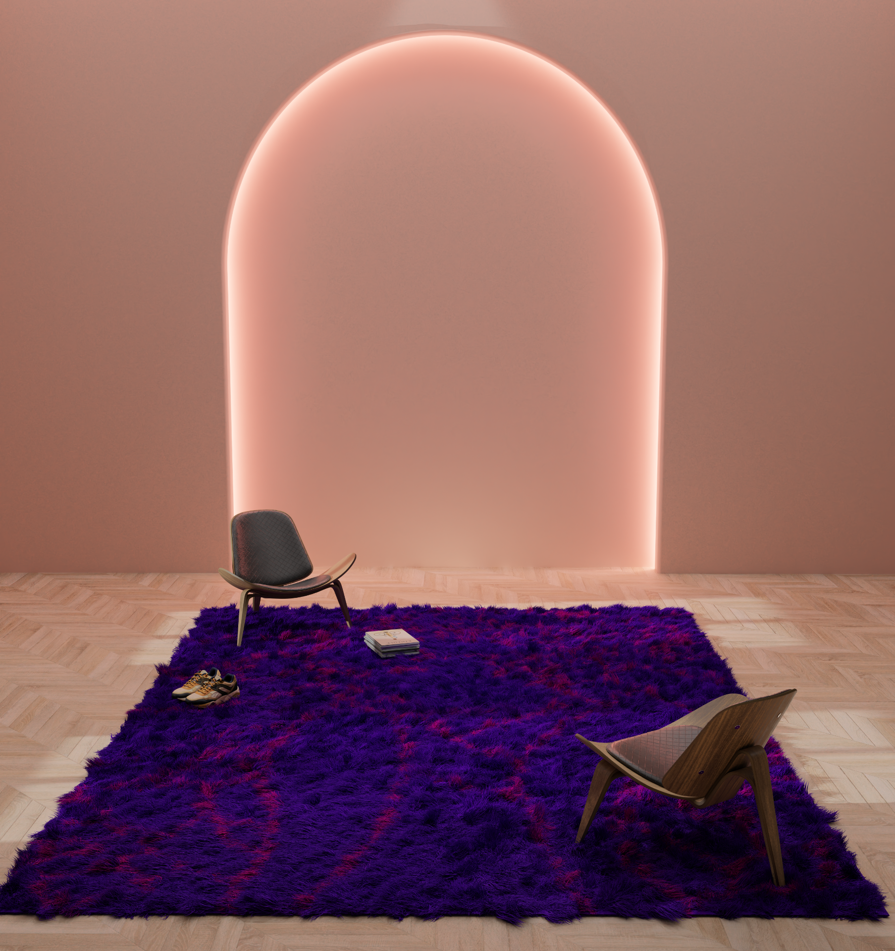 DESIGN RUG GEISHA  PURPLE SHAGGY